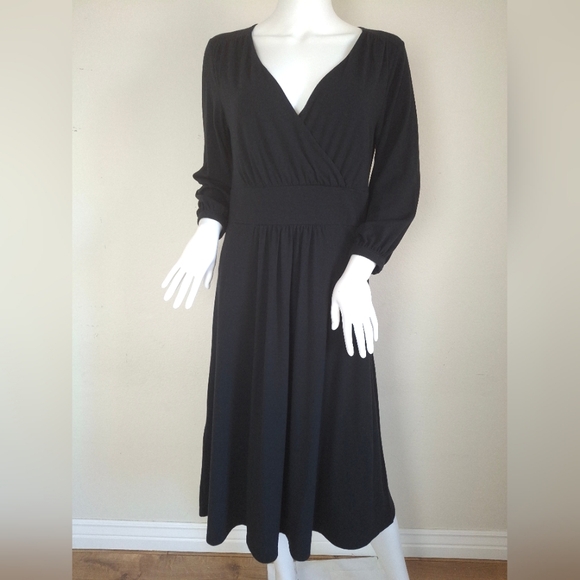 Eddie Bauer Surplice Longsleeve Midi Dress - Picture 1 of 9